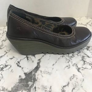 FLY LONDON "Yoni" Leather Platform Wedge